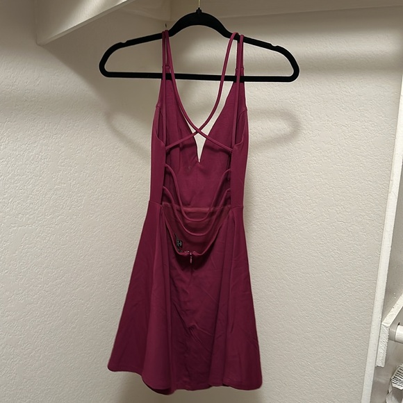 Pink Lulus Skater Dress with Open Back - Picture 2 of 3